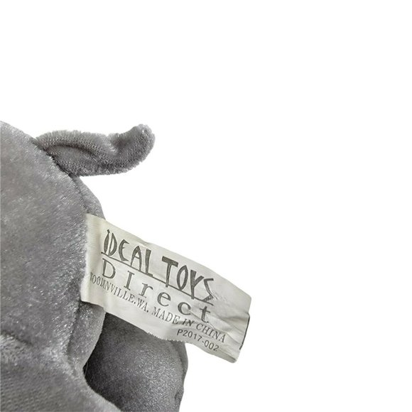 Hippopotamus Hippo Plush Toy Stuffed Animal Gray 8" Soft Ideal Toys - Picture 5 of 5